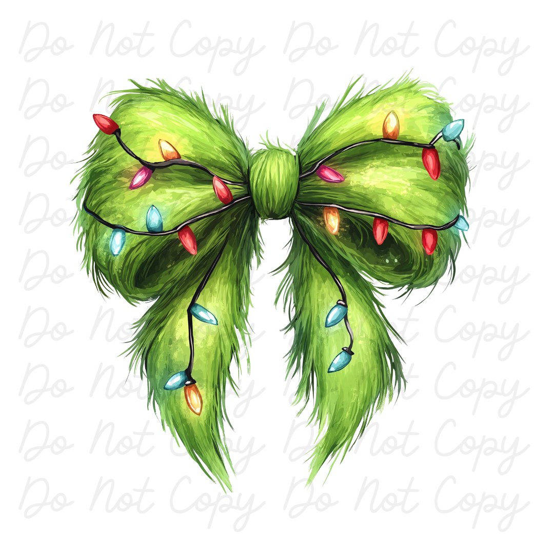 Grinchy Bow Lights