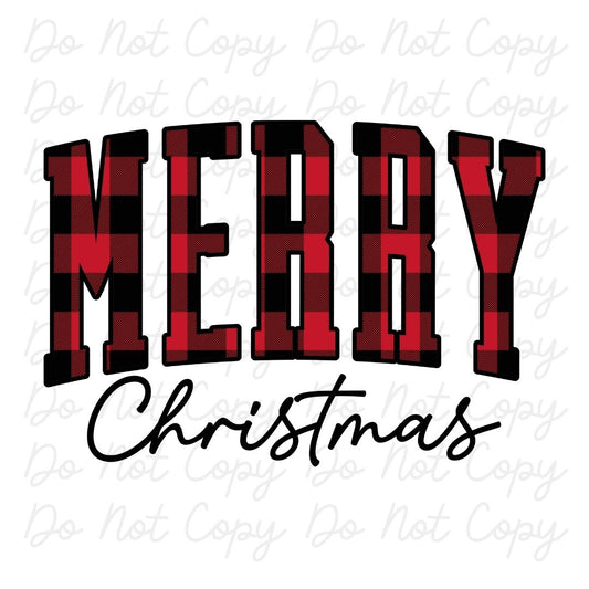 Merry Christmas Red Buffalo Print