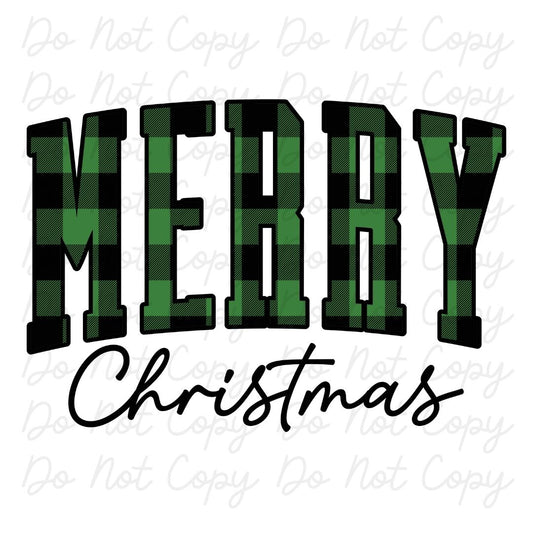 Merry Christmas Green and Black