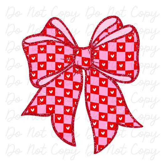 Pink Checkered Bow