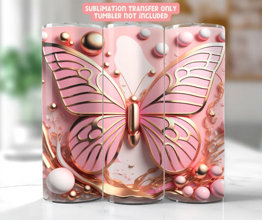 Pink Gold Butterfly