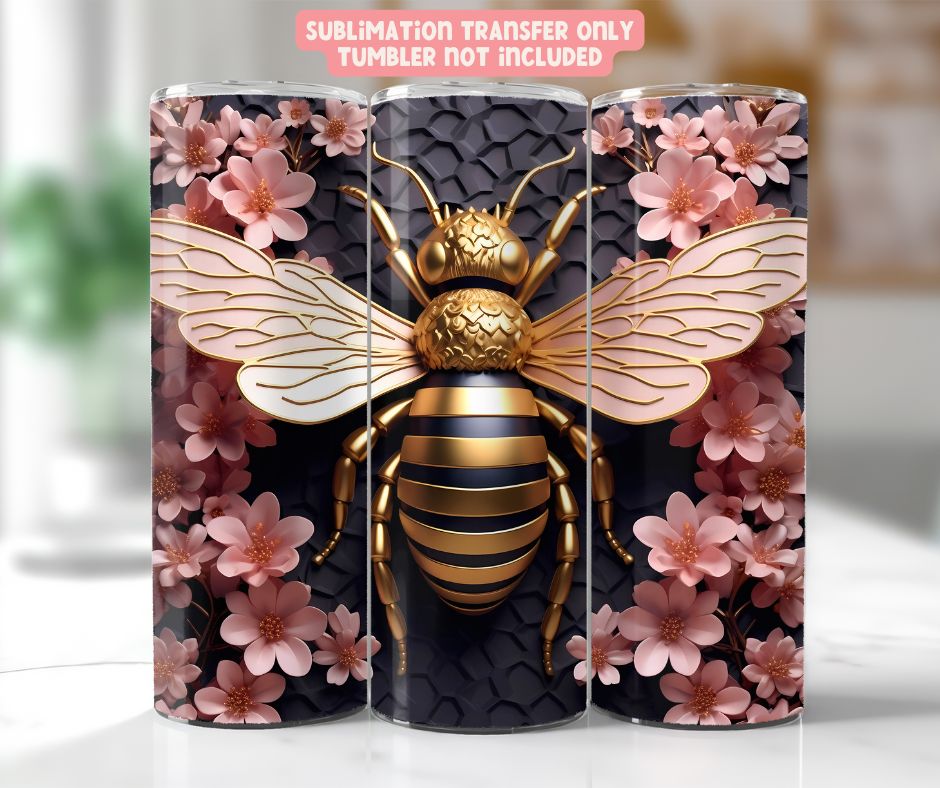 Pink and Gold Bee